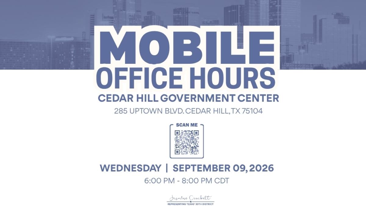 Cedar Hill Mobile Office Hours Flyer